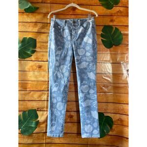 Soft Surroundings Seashell Print Captiva Jeans Women’s XS Blue